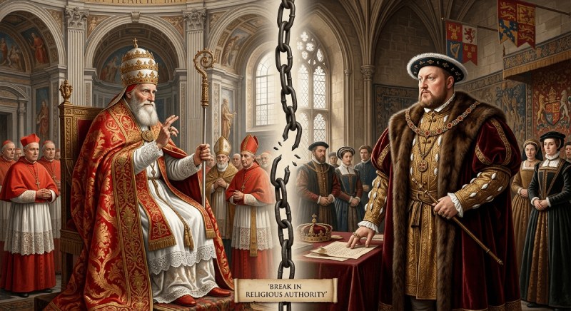 Henry VIII confronts the Pope — the break with Rome that created the Church of England