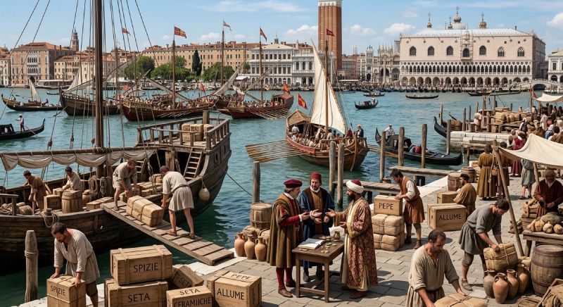 Venetian ports thrived, connecting Europe to the trade goods of the East.