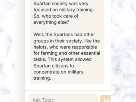 AI tutor chat on lesson page